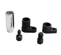 Sensor Socket Wrench Set 5-Piece Kit with 22mm 1/2inch and 3/8inch Drive for Oxygen Sensor Removal and Installation on Most Modern Vehicles, Includes Thread