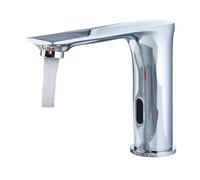 Sensor Touchless Bathroom Faucet, Modern Basin for Sink 1 Hole,Waterfall Single(Black-Cold-DC)