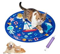 Sensor Water Playmat, Upgraded Thickened Water Sensor Play Mat For Cats, Cool Sensory Waters Matfor Cat, Comfort Waters Sensory Plays Mats Inflatable,Cats Mats Toy Interactive for Indoor (Sailing)