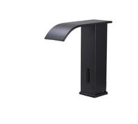Sensor Waterfall Basin Faucet Automatic Bathroom Sensor Faucet(DC-AC High Black G)