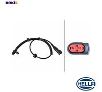 HELLA 6PU 358 252-261 Sensor, wheel speed - 2-pin connector - Cable: 517mm - with fastening clips on the cable
