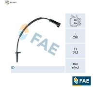ABS wheel speed sensor Hall Sensor 78556 FAE for FORD TOURNEO CUSTOM V362 Bus