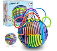 Sensory Activity Ball for Kids Adults, 24 Strings & Display Stand, 3D Sensory Toy Board for Autism ADHD, Anxiety, Stress Relief, Ideal for Home, School, Travel