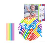 Sensory Activity Ball with 16 Silicone Colourful Sticks for Kids Adults 3D DIY Fidget Toys for ADHD Calming Autism Stress Relief special needs developmental toys for School Home Travel