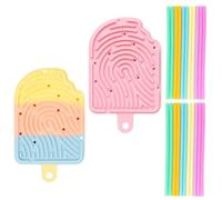 Sensory Activity Board, 26-Piece Silicone Fidget Board with Ice Cream Design, Stress Relief Sensory Toy for Autism, ADHD, Special Needs Kids and Adults, Travel-Friendly Quiet Activity