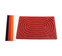 Sensory Activity Board Children Educational Stress Relief Toy Double Side Silicone Calm Down Toy for ADHD Autism (Dark Red)