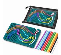 Sensory Activity Board for Adult, Silicone Fidget Toys with 20 Strings, Double-Sided Stress Relief Toy for Calming Stress, Anxiety, ADHD, Autism (Green,17*11cm)
