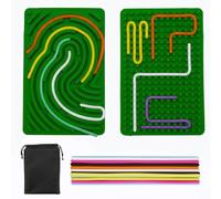 Sensory Activity Board for Kids, Silicone Fidget Toy for Calming Stress Relief Anxiety ADHD&Autism Double Side Push Peel Sensory Boards Fine Motor Skill Board with Portable Bag & 20 String (Green)