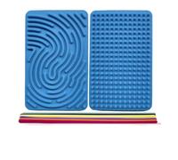 Sensory Activity Board, Reversible Design Children's Busy Board, Travel Activities for 3+ & Adult Children ADHD & Autism Quiet No Clutter Toy With 10 Strings Blue