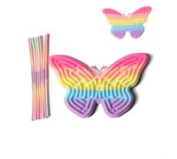 Sensory Activity Board, Reversible Design Children's Busy Board, Travel Activities for 3+ & Adult Children ADHD & Autism Quiet No Clutter Toy With 11 Strings Butterfly