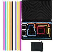 Sensory Activity Board Silicone, 12 Piece Fidget Board for Hands-On Learning, Stress Relief and Focus, Quiet Travel Toy for Fine Motor Skills Development