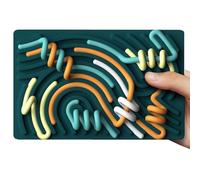 Sensory Activity Board, Silicone Fidget Toy with 11 Strings - Double-Sided Stress Relief for Kids 3+ & Adults, Calming Tool for Autism ADHD, Includes Portable Travel Bag - Roadtrip Essentials