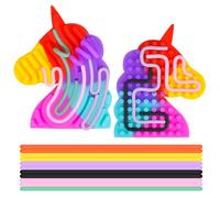 Sensory Activity Board, Silicone Fidget Toys for Autism, ADHD, Stress Anxiety Relief, 6 Colors Double Side Calming Play, Plane Silent Travel Fidgets Toy for Kids Age 3+ (unico)