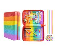 Sensory Activity Board, Silicone Fidget Toys with storage function for Stress Relief, Calming, Focus, ADHD and Autism,10 Colors Sensory Toy Game Controller for Kids 3 4 5 + & Adults with 36 Strings
