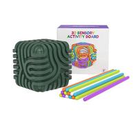 Sensory Activity Board, Silicone FidgetCube Toy, Pocket Sensory Toy, Fine Motor Skill Development, Stress Relief Tool, Green/Burgundy, For Children Kids Teens Adults Over 3 Years