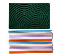 Sensory Activity Board,Silicone Sensory Fidget Toy,Special Needs Developmental Toys,for Adults&Kids,Stress Relief, Anxiety,Calming, Focus, ADHD and Autism,Includes 1 Green Board and 20 Colored Strings