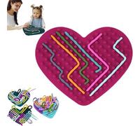 Sensory Activity Board, Silicone Sensory Toys, Fidget Board Sensory Board with Color Strips - Educational Toy, Creative Love Shape Push Peel Sensory Board, Stress and Anxiety Relief (B)