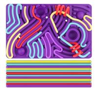 Sensory Activity Board, Silicone Sensory Toys for Kids with Autism, Glow in The Dark Fidget Toy for Anxiety, ADHD, Autism Sensory Products for Kids 3+ Adults with 20 Strings