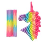 Sensory Activity Board: Unicorn Silicone Fidget Toy for Calming,Anxiety,Stress,ADHD&Autism Silent,Includes Portable Travel Bag&12 Strings,No Mess Adult