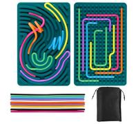 Sensory Activity Board with 20 Silicone Strings for Stress Relief Calming Fidget Sensory Fidget Board with Storage Bag Motor Skill Development Focus ADHD Autism Support Learning Boards Sensory