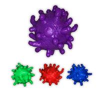 Sensory Air Filled Puffer Balls Fidget Textured Rubber Surface for Adults & Kids - Helps Stress Relief Squeeze Squishy Ball for Anxiety ADHD (4 Pack)