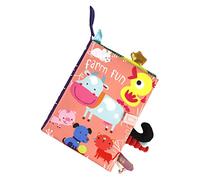 Sensory Baby Soft Cloth Book with Bright Color Patterns, Crinkle Cloth Toy for Hand Grasp Ability, Suitable for 0-3 Years Old, Safe Material