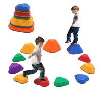 Sensory Balance Stepping Stones for Kids,11 PCS Durable Stackable Non-Slip Balance Stones,Obstacle Courses Toys Indoor & Outdoor to Boost Balance & Motor Skills,Gifts for Girls and Boys