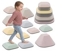 Sensory Balance Stepping Stones for Kids,11 PCS Durable Stackable Non-Slip Balance Stones,Obstacle Courses Toys Indoor & Outdoor to Boost Balance & Motor Skills,Gifts for Girls and Boys