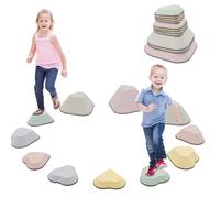 Sensory Balance Stepping Stones for Kids,11 PCS Durable Stackable Non-Slip Balance Stones,Obstacle Courses Toys Indoor & Outdoor to Boost Balance & Motor Skills,Gifts for Girls and Boys