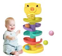 Sensory Ball Drop Toy - Spiral Ramp Tower, Reliable Stacking Bases, Long Lasting Construction, Developmental Activity Center | Educational Learning Game for Motor Skills, Cause & Effect