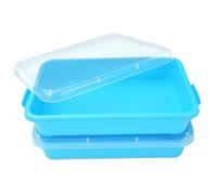 Sensory Bin Play Tray with Lid Sand box 2 Pcs 15in Portable Large plastic Tray Fill with Sand, Water, Beads and More