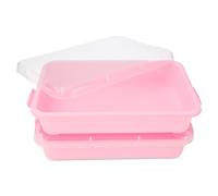 Sensory Bin Play Tray with Lid Sand box 2 Pcs 15in Portable Large plastic Tray Fill with Sand, Water, Beads and More
