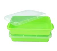 Sensory Bin Play Tray with Lid Sand Tray 2 Pcs 15in Portable Large plastic Tray Fill with Sand, Water, Beads and More