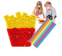 Sensory Board | Quiet Fries Shape Play Learning Toy | Silicone Fidget Toy - for Kids Travel Classroom Car Airplane School Desk Road Trip Play Preschool Education