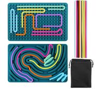 Sensory Board, Sensory Activity Board, Silicone Fidget Toy for Kids and Adults, Double-Sided Sensory Activity Board with 20 Sticks, Travel-Friendly Stress Relief Toy for ADHD, Autism, Anxiety