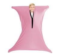 Sensory Body Sock, 47" × 27" Full-Body Wrap Stretchy Body Sox with Secure Button Closure, Self-Claming Sensory Sack for Autism and Anxiety (Pink)