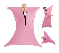 Sensory Body Sock, 47" x 27" Full-Body Wrap Stretchy Body Sox, Suitable For ADHD Kids Autism Stress Anxiety Relieve, Self-Claming, Relaxing Blue (M: Height 114-137cm) (pick)