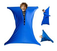 Sensory Body Sock, 47" x 27" Full-Body Wrap Stretchy Body Sox, Suitable For ADHD Kids Autism Stress Anxiety Relieve, Self-Claming, Relaxing Blue (M: Height 114-137cm) (blue)