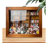 Sensory Bookshelf Sensory Book Matchboxes 3D Shaking Display Cabinet | Wood Bookcase Toy Sensory Fidget Handheld Shake Cabinet Miniature Scene Fidget for Home School Travel Outgoing Relaxing