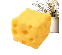 Sensory Cheese Stress Toy Silicone Cheese Cube Stress Ball Cheeses Shape Fidget Tools For Focus Relaxation Travel Classroom Office