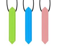 Sensory Chew Necklace, 3 pcs Best for Kids or Adults That Like Biting or Have Autism, Oral Motor Chewy Teether with Wearable Rope, for Autistic, ADHD, Oral Motor Boys and Girls Children