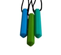 Sensory Chew Necklace Chewelry for Kids, Teens or Adults with Autism ADHD Who Need to Stim Chew Bite or Fidget Chewy Aids Help Concentration Biting 3 Pack BGT
