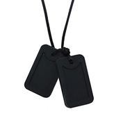 Sensory Chew Necklace for Kids or Adults, Chewable Silicone Tag Pendant for Autism ADHD SPD PICA and Motor Chew Oral Needs Chew, Fidget Chewable Necklaces (Black)
