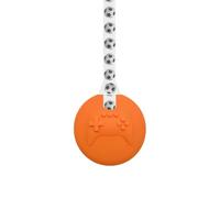 Sensory Chew Necklace with Lanyard - Orange - Video Game Gamer Chew for Kids with Autism, Anxiety & ADHD - 100% Food Grade Silicone - Sensory Oojamabobs (Football, 70cm Lanyard)
