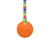 Sensory Chew Necklace with Lanyard - Orange - Video Game Gamer Chew for Kids with Autism, Anxiety & ADHD - 100% Food Grade Silicone - Sensory Oojamabobs (Rainbow Leaves, 70cm Lanyard)