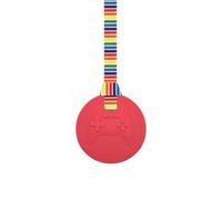 Sensory Chew Necklace with Lanyard - Red - Video Game Gamer Chew for Kids with Autism, Anxiety & ADHD - 100% Food Grade Silicone - Sensory Oojamabobs (Retro Stripes, 54cm Lanyard)