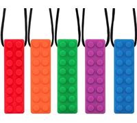 Sensory Chew Necklaces, 5 Pack Bundle Colorful Chew Necklaces for Sensory Kids, Perfectly Textured Silicone Chew Toys for ADHD, Autism, Biting, Needs, Oral Motor, BPA Free