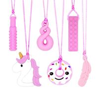 Sensory Chew Necklaces 6 Pack, Chew Toys for Autistic Children with ADHD, SPD, Chewing, Teething or Special Needs, Autism Chew Toys Necklace for Adult Reduce Anxiety Fidgeting