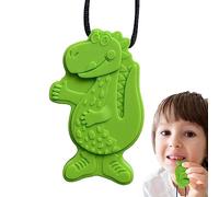 Sensory Chew Necklaces - Cute Dinosaur Shape Silicone Teething Necklace - Chewy Toy Necklaces for Sensory Kids, Oral Motor Aids Chewing Necklace Fukamou