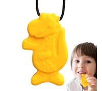 Sensory Chew Necklaces | Silicone Dinosaur Chewng Toys for Kids | Motor Biting Neckllace | Portable Chewy Teether | Safe Teething Aid | Durable Chewing Necklace for Children